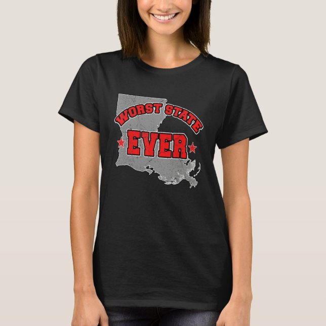 US Citizen Proud America Land Map Worst State Loui T-Shirt (Vorderseite)