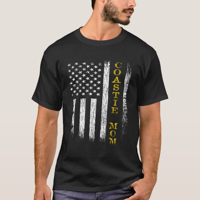 US Coast Guard Uscg Coastie Mama Flag T-Shirt (Vorderseite)