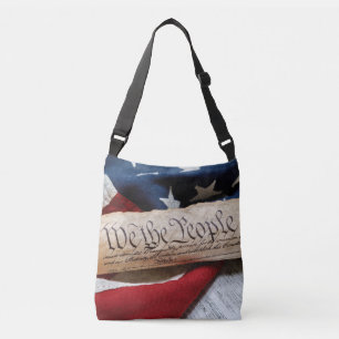 US Constitution and Flag Tragetaschen Mit Langen Trägern