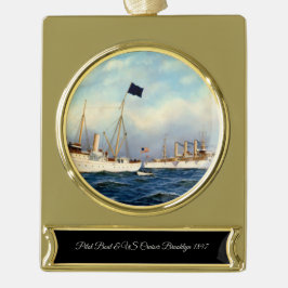US Cruiser Brooklyn 1897 Banner-Ornament Gold