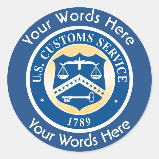 US Custom Service Custom Round Aufkleber (Vorderseite)