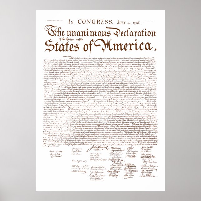 US Declaration of Independence Poster (Vorne)