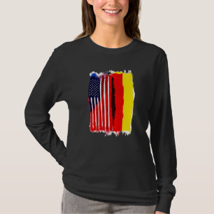 US-deutsche Flagge Halbamerikanischer Halbdeutsche T-Shirt
