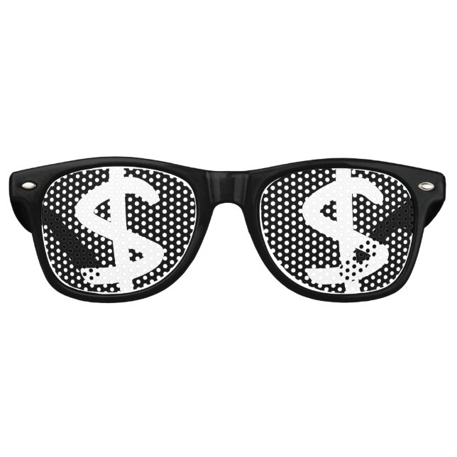 $ US-Dollar Retro-Shades /Fun Party Sonnenbrille (Vorderseite)