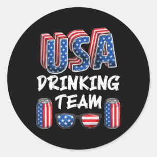 US Drink Team America Party Us Patriots Party Runder Aufkleber