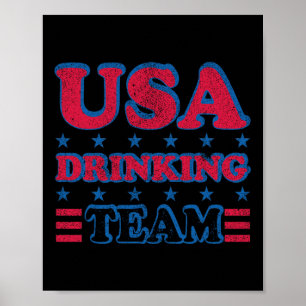 US Drinking Team 4. Juli Unabhängigkeitstag Dru Poster