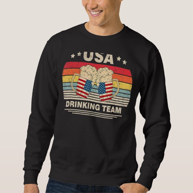 US Drinking Team Party American Flag 4. Juli Sweatshirt (Vorderseite)