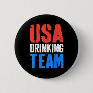 US Drinking Team Shirt Funny Men Women 4. Jul Button