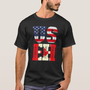 US Eh America USA Flaggen Vereinigte Staaten Ameri T-Shirt