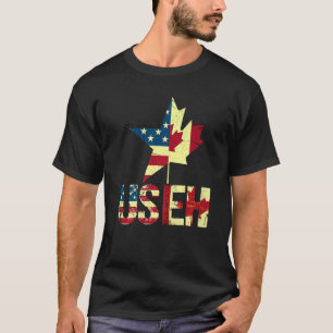Us Eh Leaf Kanadische Amerikanische Flagge Kanada T-Shirt