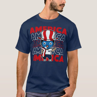 US Fan Kawaii Süßer Amerikanischer Unterstützer T-Shirt