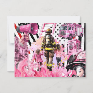 US-Feuerwehrleute stolzen Vintagen Amerikaner Postkarte