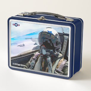 US FIGHTER PILOT METALL BROTDOSE