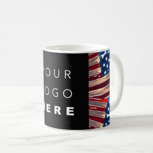 US-Flag American Blue White Red Custom Logo Kaffeetasse