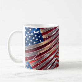 US Flag American Blue White Strokes Stars Kaffeetasse