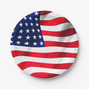US Flag American Flag Amerikanische Unabhängigkei Pappteller