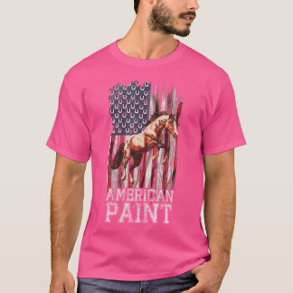 Us Flag American Paint Horse Liebhaber Reiten T-Shirt