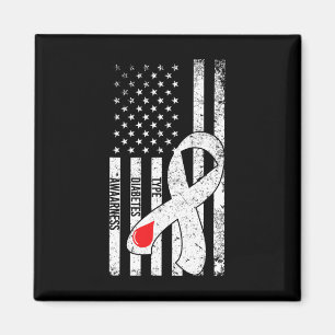 US Flag Band Typ 1 Diabetes Bewusstsein Diabetiker Magnet