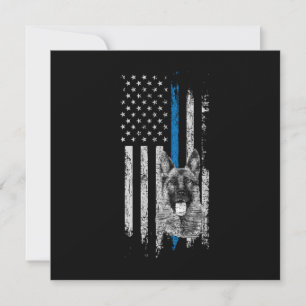 US Flag Blue Line Flag Polizei Hund Polizist K9 Gi Einladung
