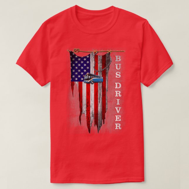 US Flag Bus Treiber T-Shirt (Design vorne)