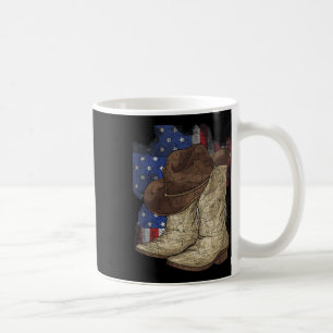 US Flag Cowboy Hat Cowboy Boots United Staaten Cow Kaffeetasse