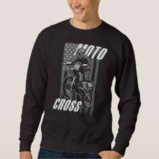 Us Flag Dirtbike Motocross Mx Sweatshirt