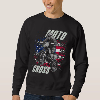 Us Flag Dirtbike Motocross Mx Sweatshirt