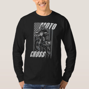 Us Flag Dirtbike Motocross Mx T-Shirt