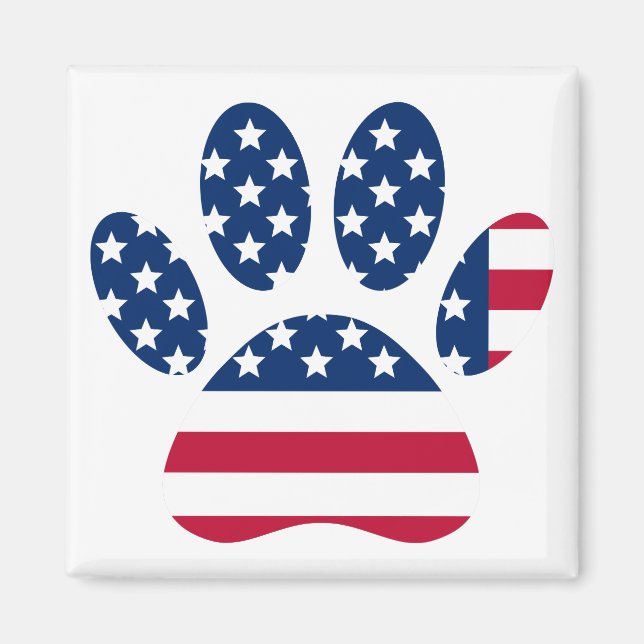 US Flag Dog Paw Print Magnet (Vorne)