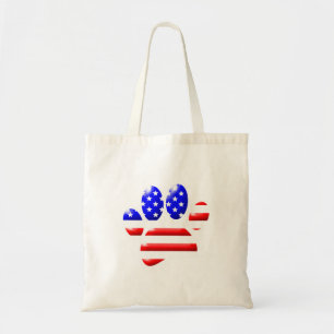 US Flag Dog Paw Print Tragetasche