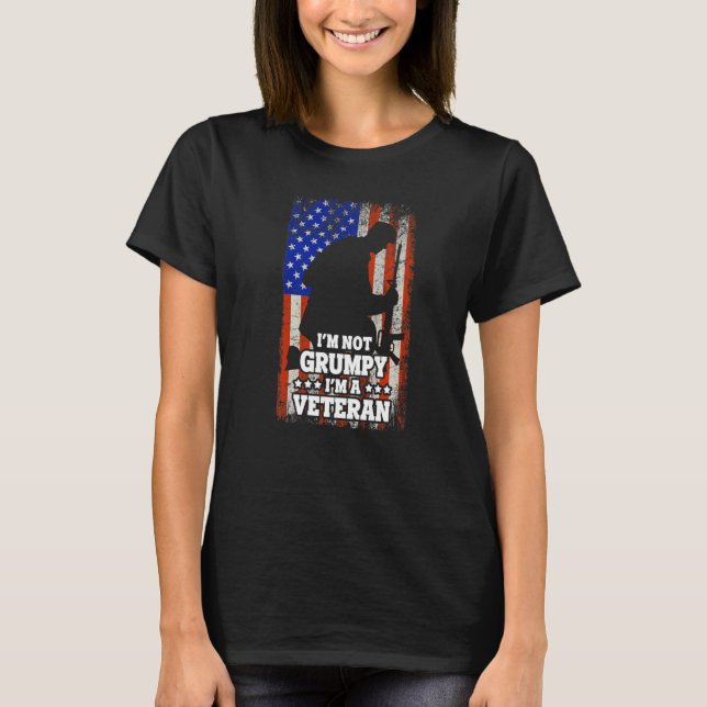 US Flag Im Nicht Grumpy Im Veteran T-Shirt (Vorderseite)