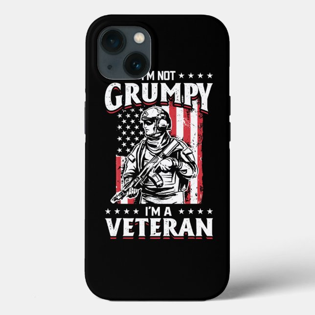 US Flag Im not Grumpy im a Veteran 115 Case-Mate iPhone Hülle (Rückseite)