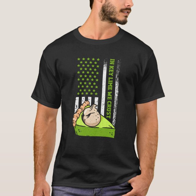 Us Flag In Key Lime We Crust T-Shirt (Vorderseite)