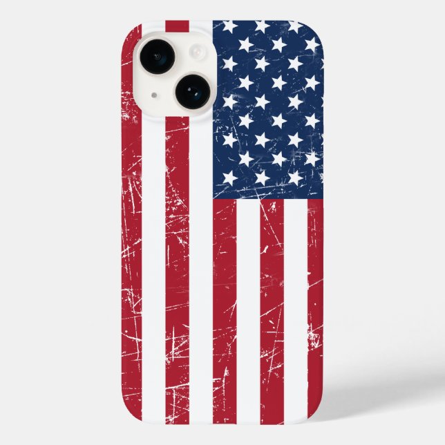 US-Flag in Not Case-Mate iPhone 14 Hülle (Rückseite)