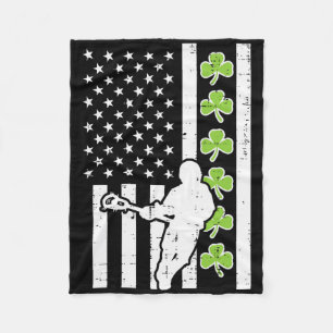 US Flag Kleeblatt Lacrosse Vintag Lax St Patrick D Fleecedecke