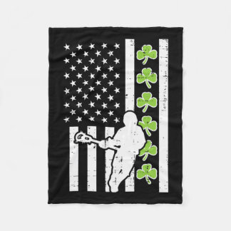 US Flag Kleeblatt Lacrosse Vintag Lax St Patrick D Fleecedecke