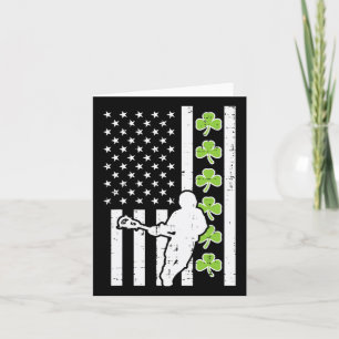 US Flag Kleeblatt Lacrosse Vintag Lax St Patrick D Karte