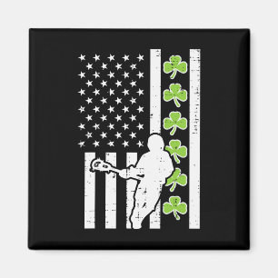 US Flag Kleeblatt Lacrosse Vintag Lax St Patrick D Magnet