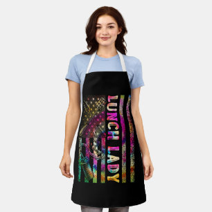 US Flag Lunch Lady Back To School Chef Cook Schürze