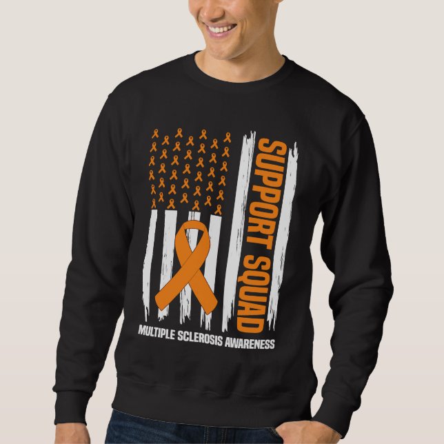 US Flag Multiple Sklerose MS Awareness Support Sweatshirt (Vorderseite)