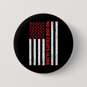 Us Flag Niemand Kämpft Allein Rotes Band Bewusstse Button