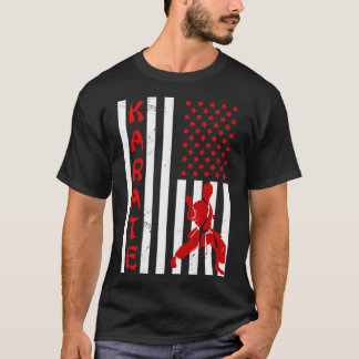 US Flag Patriotic Karate T-Shirt
