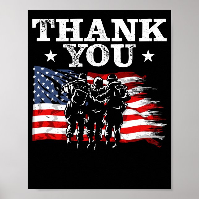 US Flag Patriotic Soldier Poster (Vorne)