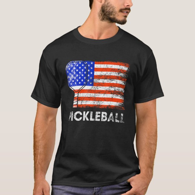 US Flag Pickleball Player Paddleball Lover_2 T-Shirt (Vorderseite)