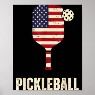 US-Flag-Pickleball-Spieler-Paddleball-Liebhaber Poster