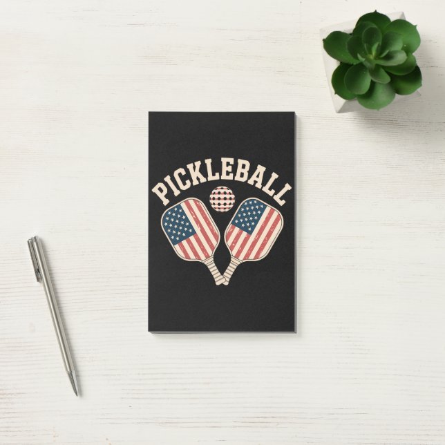 US-Flag-Pickleball-Spieler Post-it Klebezettel (Büro)