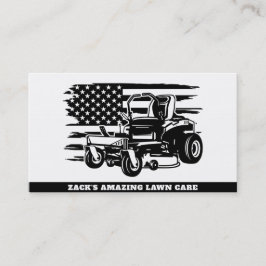 *~* US Flag Rasenmäher Schwarz-weiße Rasenpflege Visitenkarte