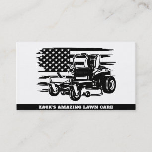 *~* US Flag Rasenmäher Schwarz-weiße Rasenpflege  Visitenkarte