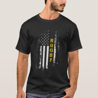 US Flag Rugby American Flag Rugby Player T-Shirt