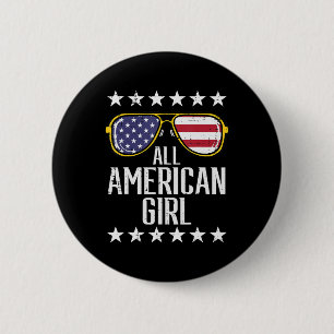 US Flag Sonnenbrille American All Girl Memorial Da Button